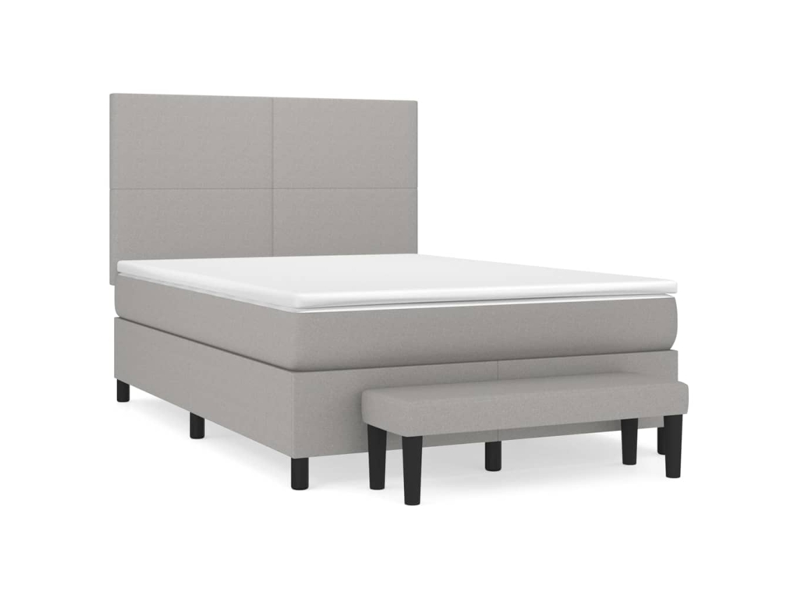 Box Spring Bed, Box Spring Beds Vidaxl Cinzeto Tecido (140 X 190 Cm)