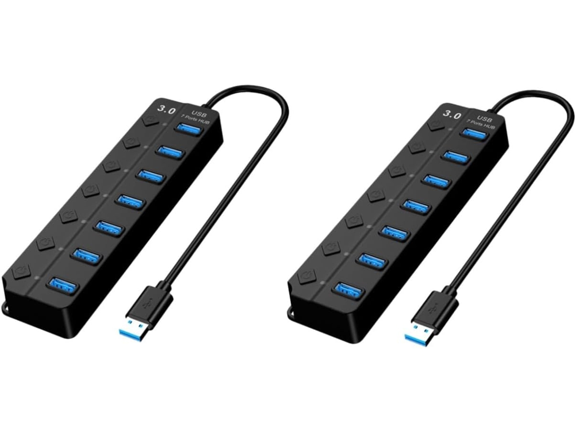 2 Unidades Extension A Sept Ports Concentrateur Usb 7 Ports Câble D'extension Usb S Multiples Plusieur