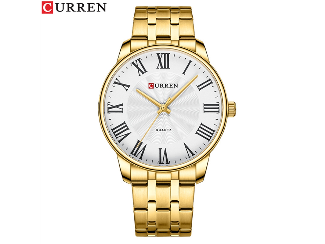Relógio Masculino MDUG, casual, grande mostrador, números romanos, pulseira de aço, minimalista