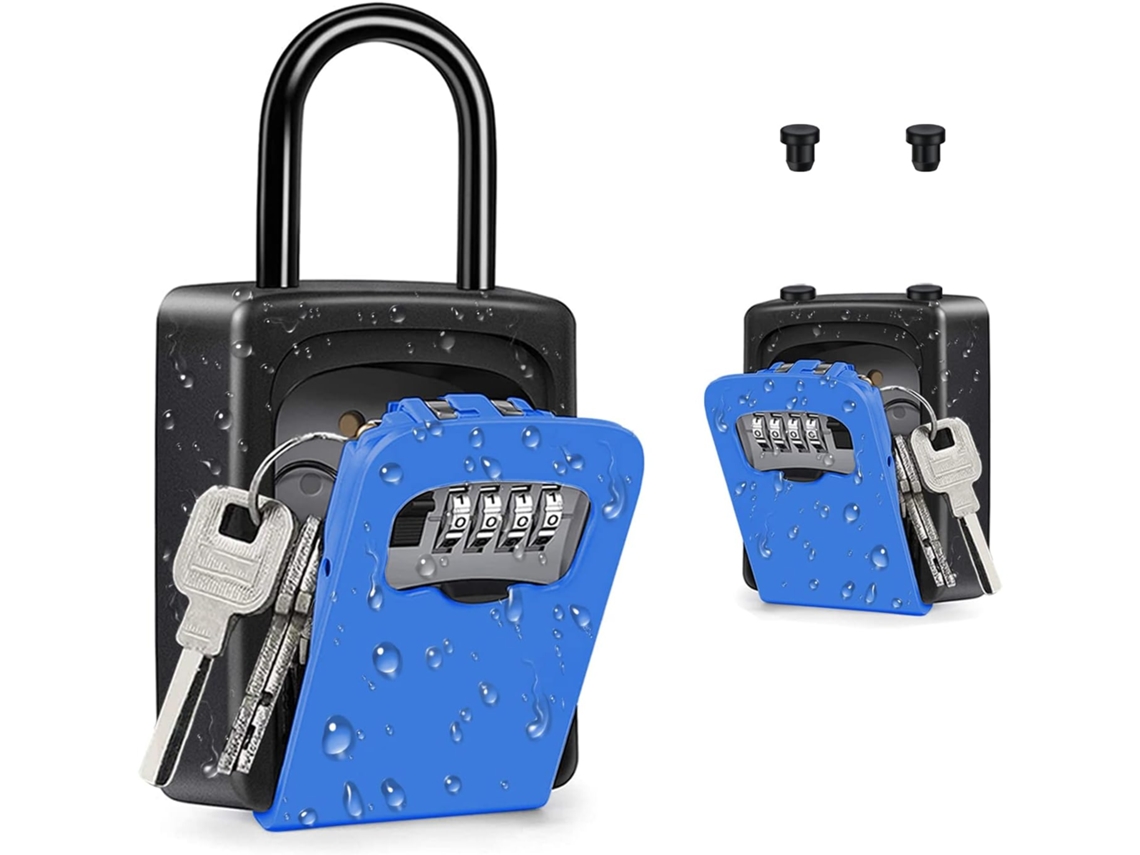 Cadeado Com Código, Com Haste, Azul, Para Exterior, Portas E Portões, Caixas E Gavetas, Casa E Escritório