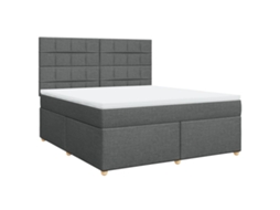 Cama com Molas/Colchão 180x200 Cm em Tecido Cinzento Escuro MAISON EXCLUSIVE
