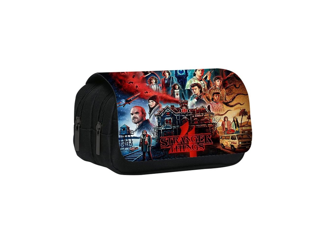 Estojo de lápis com zíper e estampa de séries de TV da WalshLXq, com dupla camada, para meninos e meninas.