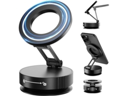 Suporte Magnético A Vácuo Para Telefone, Suporte Dobrável De Metal Com Ventosa, Suporte Giratório De 360° Para Telefone (preto)