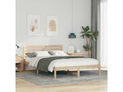 Vidaxl Estrutura Da Cama Com Cabeceira Castanho 140 X 210 Cm