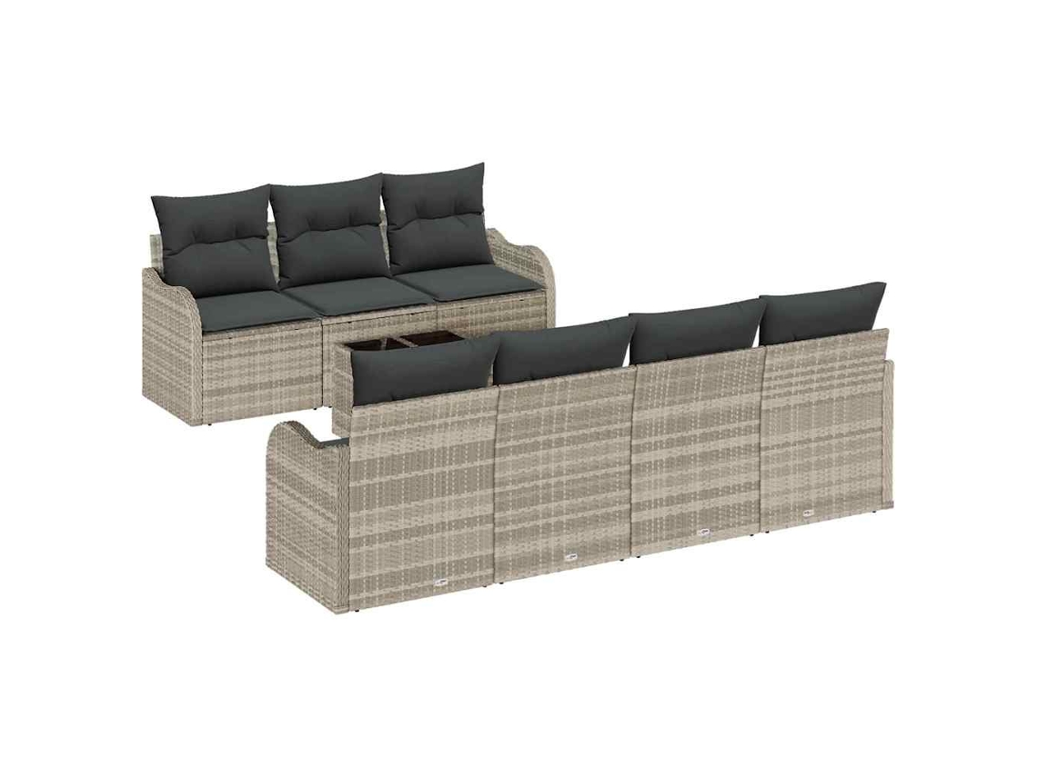 Maison Exclusive - Conjunto De Sofá De Jardim 8 Pcs Cinza Claro E Cinza Escuro