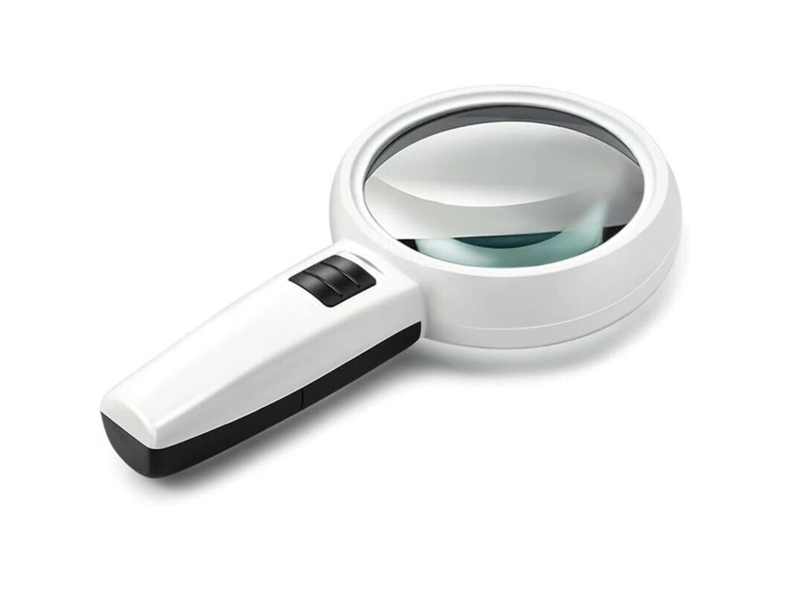 Lupa Iluminada de Bolso 30x com 3 Led, Lupa de Alta Qualidade para Leitura e Detalhes Finos