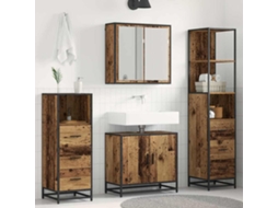 Vidaxl Conjunto De Móveis Para Banheiro Com Porta 4 Pcs Madeira Antiga