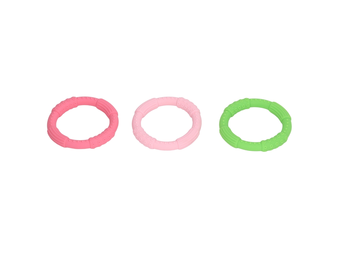 3pcs Pulseira De Dentição Silicone Macio Anel Para Bebê Alivio Gengival Brinquedo Tipo 2