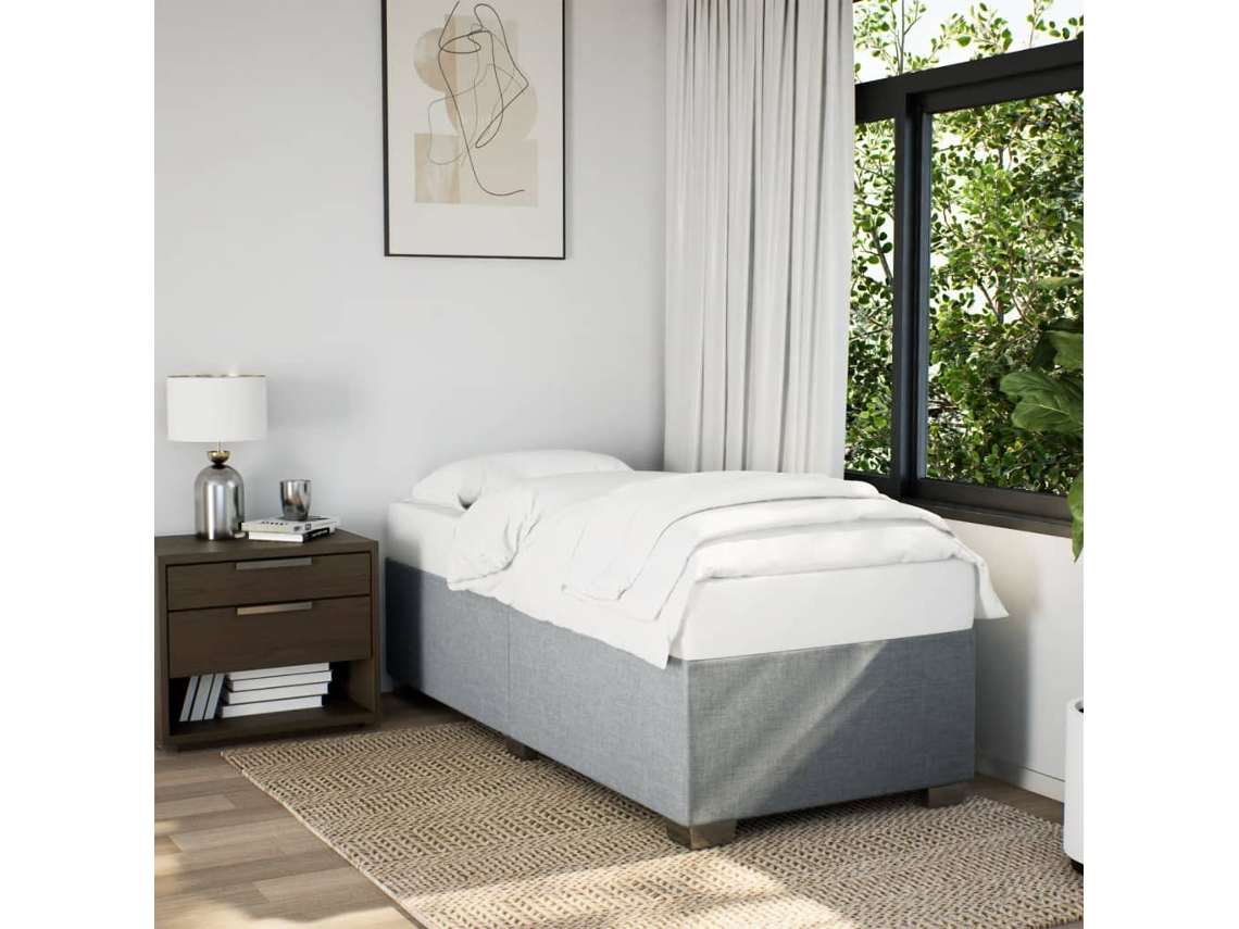 Vidaxl Estrutura De Cama Sem Colchão 100x200 Cm Tecido Cinzento-claro