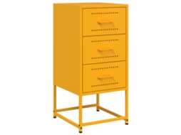Mesa de Cabeceira 36x39x78 Cm Aço Amarelo Mostarda MAISON EXCLUSIVE