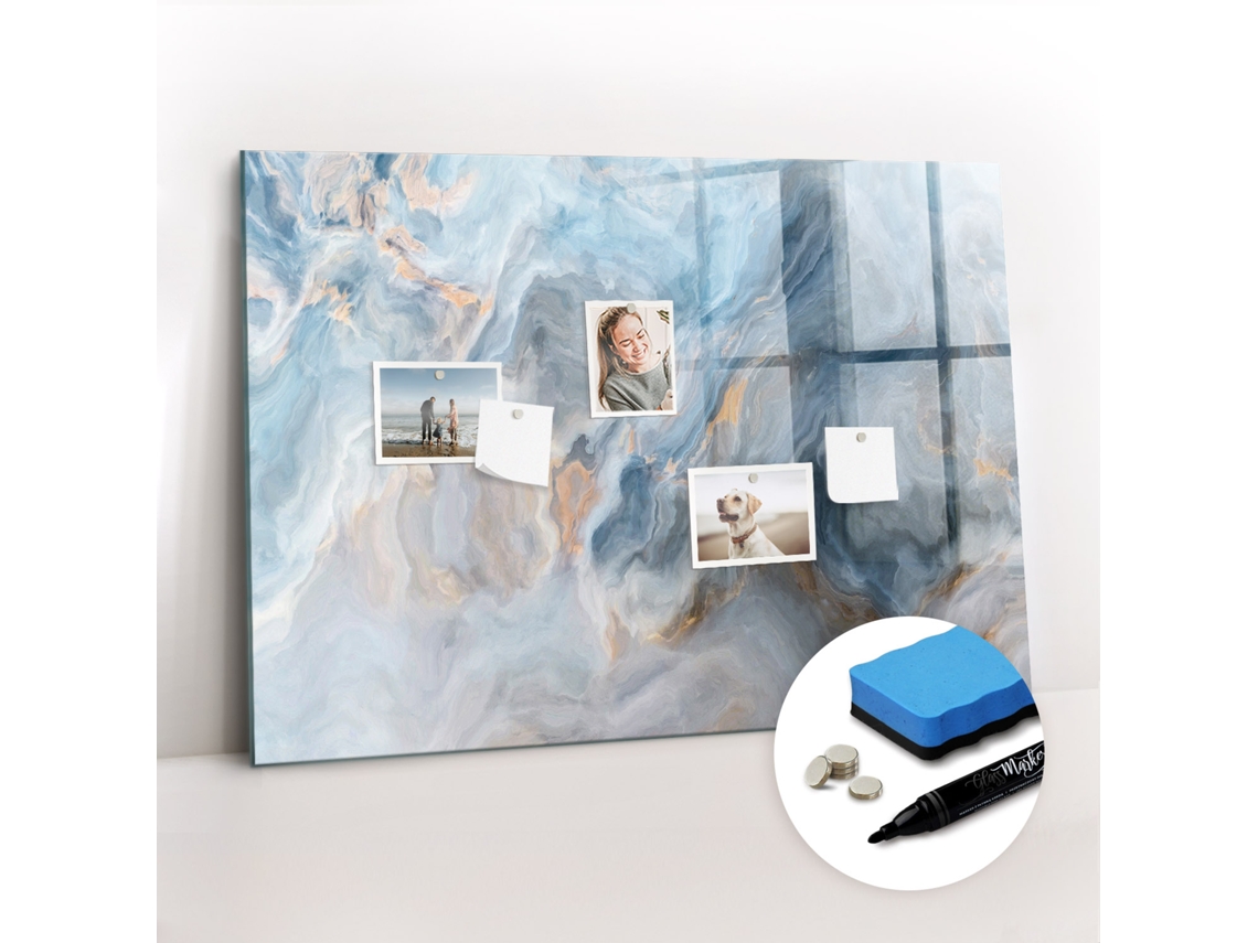 Quadro Magnético Decorativo Mármore Padrão Para O Escritório Espelharte (100x70 Cm)