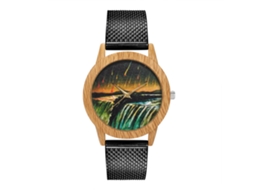 Relógio de Pulso Unisex Simples Fashion Silicone Mesh com Movimento de Quartzo Preto