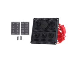 Painel De Interruptores Rocker 5 Gang Com 2 Portas Usb Painel De Interruptores Marítimo Impermeável Para Barcos 12v-24v