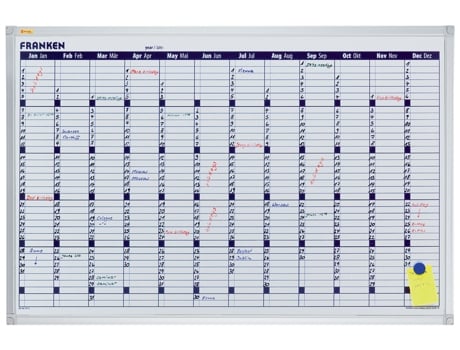 Calendário Anual Da Placa de Planejamento FRANKEN X-Tra!Line 900X600 Mm