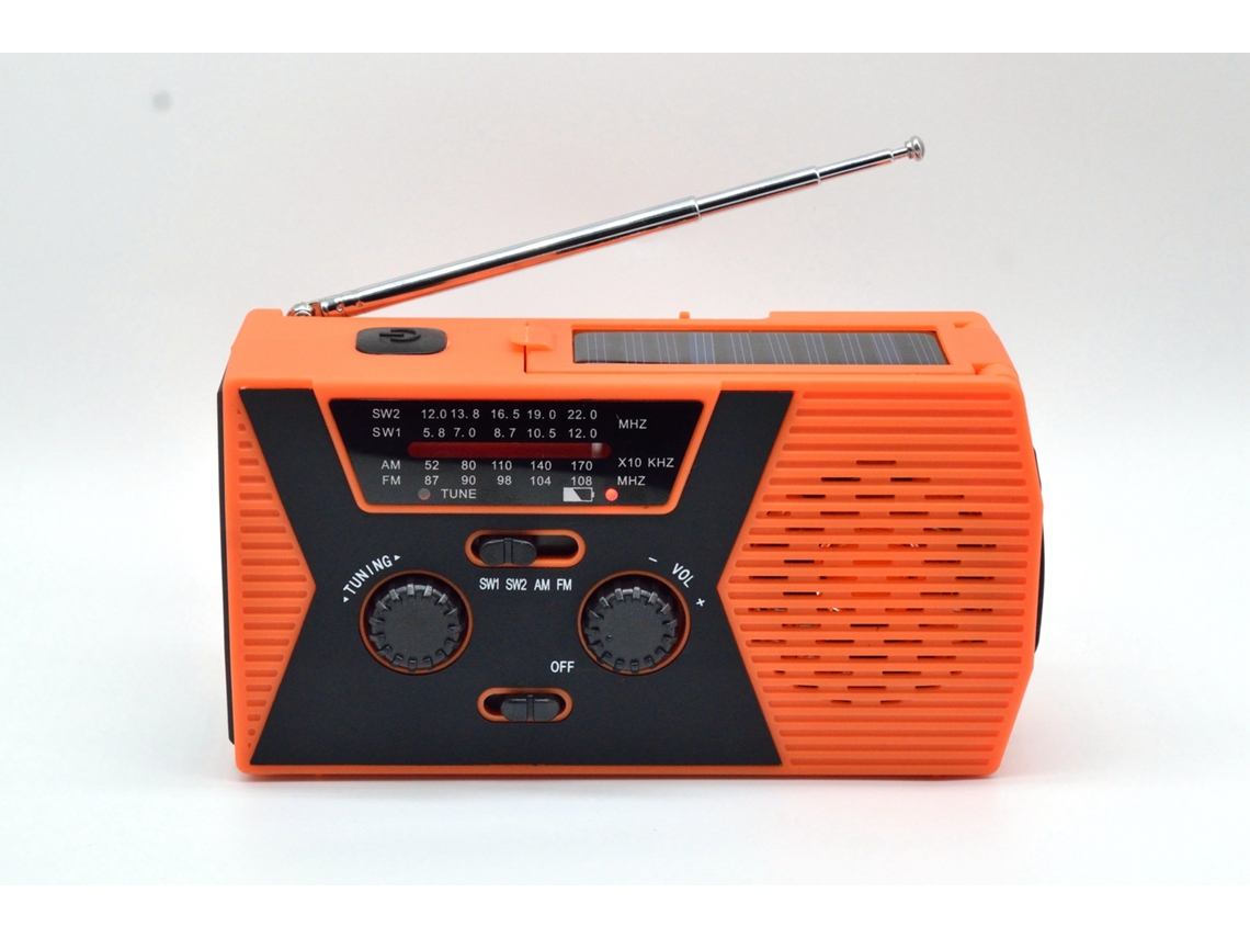 1 Unidade com Lanterna e Luz de Leitura, Rádio Portátil Am/fm com Previsão do Tempo para Campismo, Bateria Externa de 2000mah, Laranja AQUAFORGE