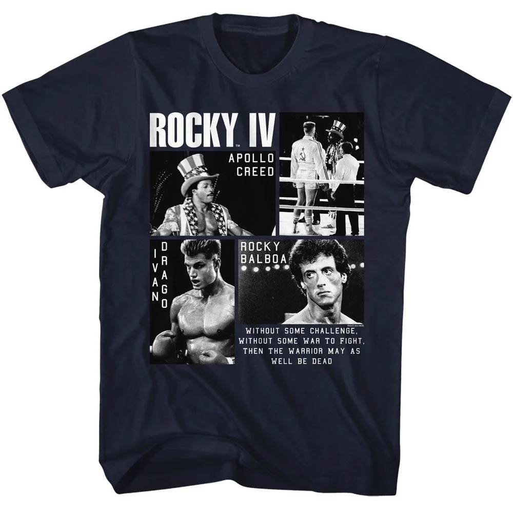 Rockinstone Rocky Movie Iv Photos Navy Adult T-shirt Size:l