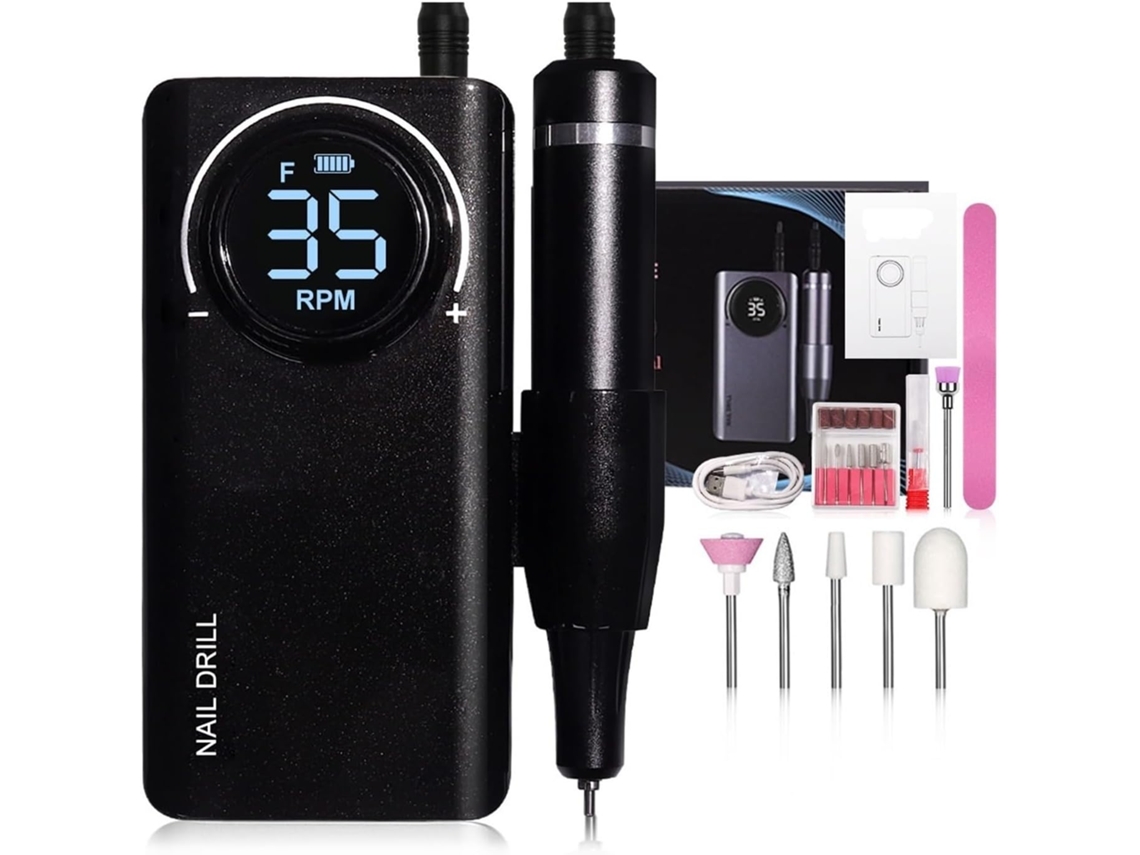 Lixadeira elétrica para unhas 35000 rpm com ponta de metal SFUSHOS