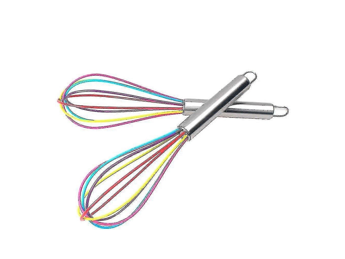 Batidor de Ovos Plegável de Silicone e Aço Inoxidável para Misturar, Bater e Bater Creme Ferramentas de Cozinha