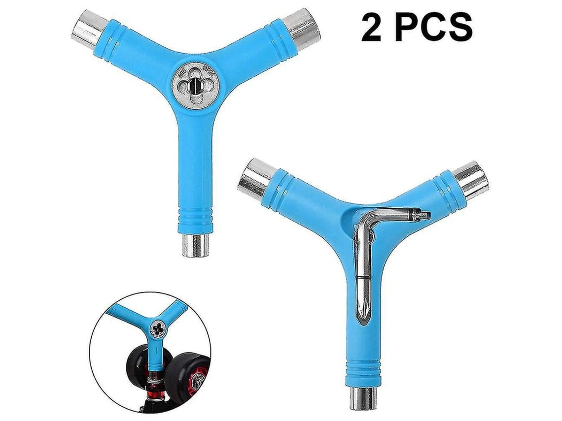 Chave De Skate E Porca De Eixo, Universal Para Longboard E Skateboard Azul