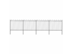 Vidaxl Cerca De Jardim Com Arco Superior Em Aço 671x150 Cm Preta