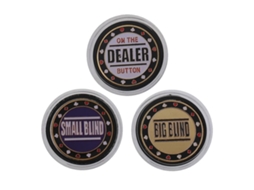 Conjunto de fichas de poker, 1 dealer, 1 small blind, 1 big blind