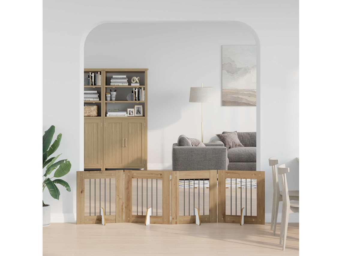 Vidaxl Portão Dobrável Com Suportes 4 Unid. 241 Cm