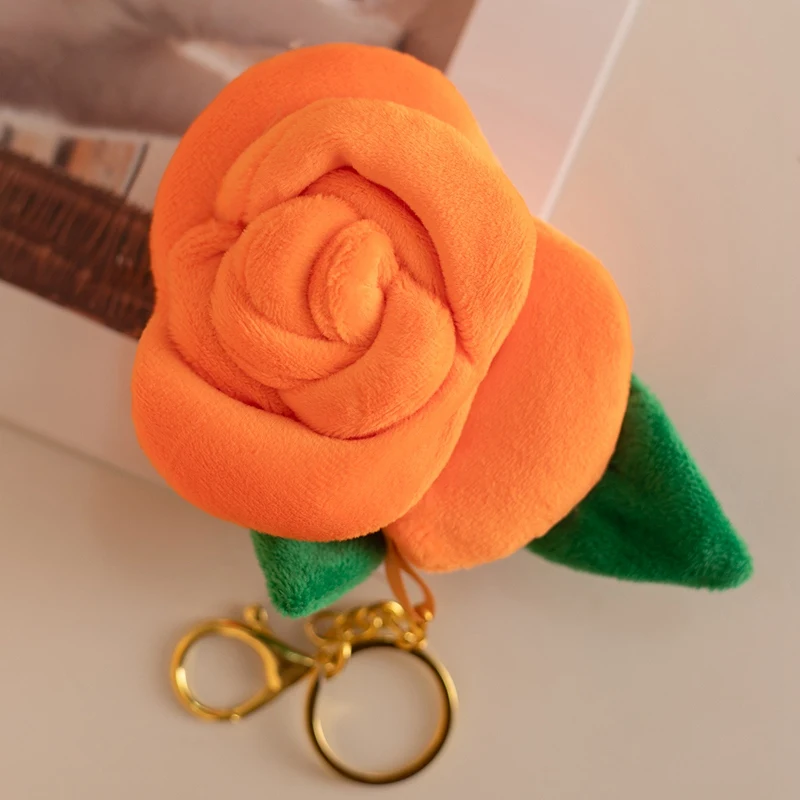 Mini Brinquedo de Pelúcia de 8cm com Rosas Coloridas MDUG (laranja 8cm)
