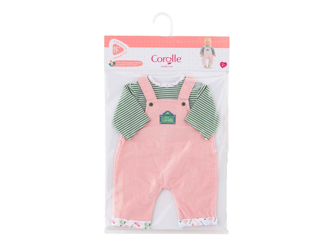 Roupa Para Boneca Corolle, Bebê De 42 Cm Camiseta E Jardineira Conjunto Colorido