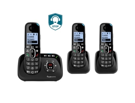 Amplicomms - Bigtel 1583 Senior Landline Phone Trio