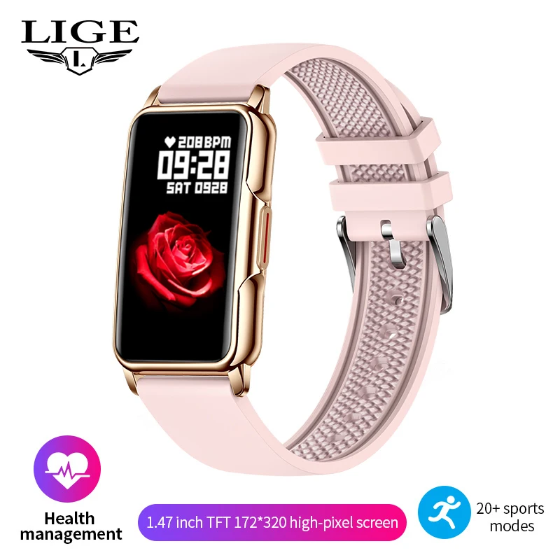 (rosa) Smartwatch Com Tela Sensível Ao Toque Completa, Chamadas Bluetooth E Rastreador De Atividades Físicas.