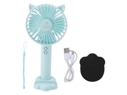 Ventilador Portátil Usb Recarregável 3 Velocidades Azul Claro