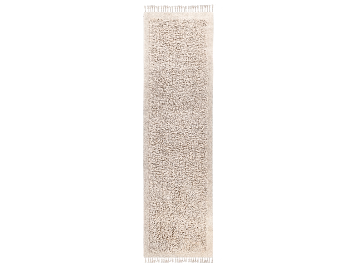 Alfombra Beliani Bitlis De Algodón Beige 80x300