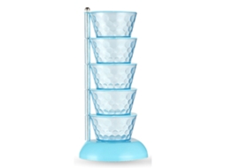 Caixa de Temperos LAXISCREED Rotativa 5 Camadas Azul