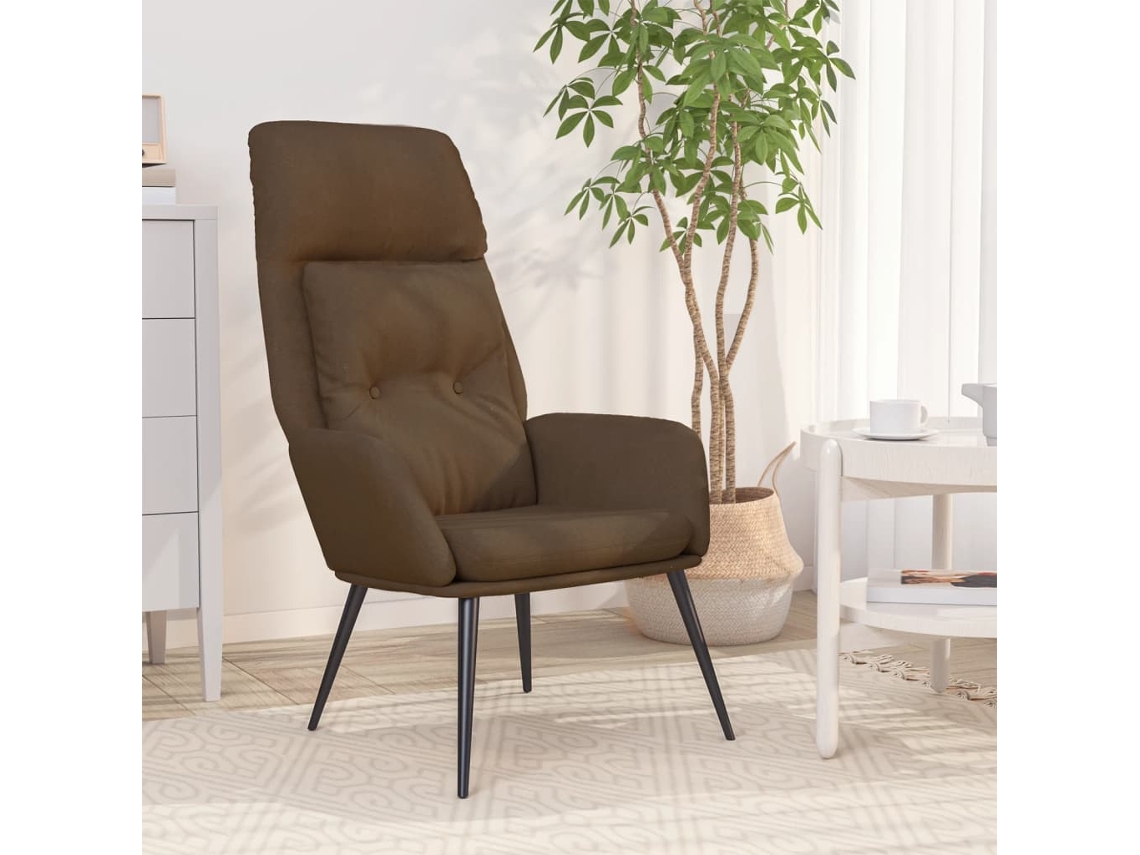 Vidaxl Cadeira De Descanso Camurça Artificial Castanho