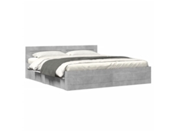 Estrutura de Cama com Cabeceira Derivados Madeira Cinza Cimento MAISON EXCLUSIVE