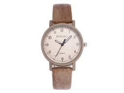 Relógio de Pulso Feminino Fashion com Pulseira de Couro Pu Estilo Simples Numérico Khaki