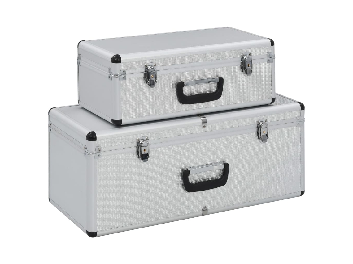 Conjunto 1 Storage Case, Storage Cases Vidaxl Prateado Alumínio (n/a)