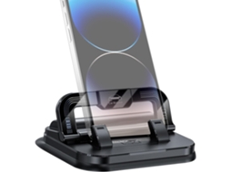 Suporte duplo e giratório para celular no carro com ventosa antiderrapante.