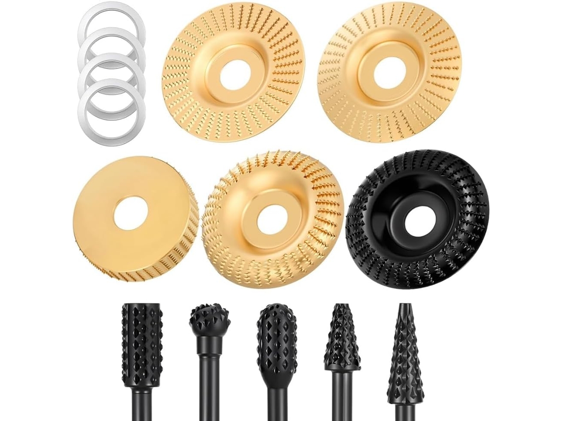 Conjunto De 14 Peças De Ferramentas Para Corte E Marcenaria Com Discos