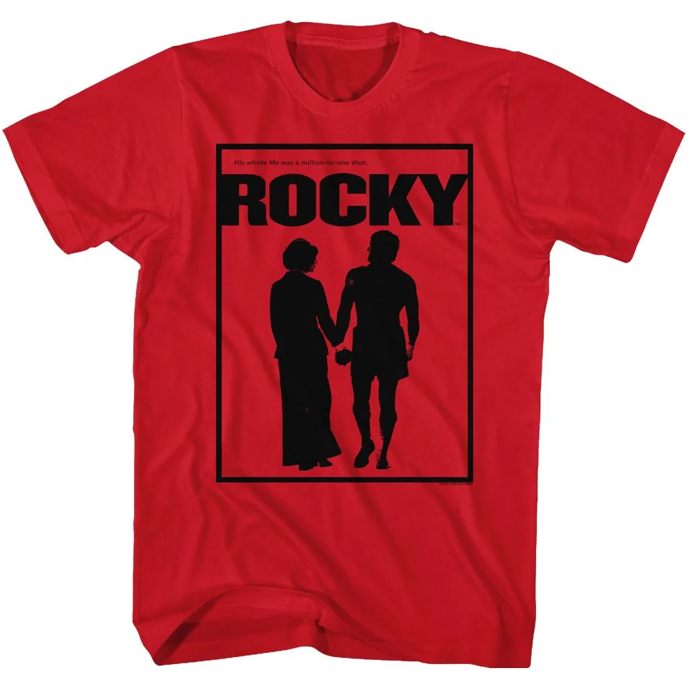 Rockinstone Rocky Movie Poster Solid Red Adult T-shirt Size:xxl