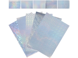 Happyyami 30 Folhas de Filme PET Holográfico Laminado a Frio, Adesivo, Fácil de Cortar e de Secagem Rápida para