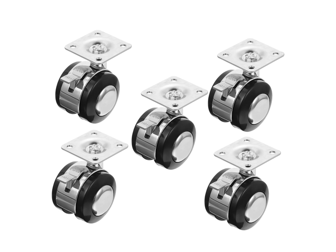 Conjunto De 5 Rodízios Giratórios De 15 Polegadas Com Freio Para Cadeiras De Escritório, Rodas Universais.
