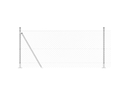 Conjunto 1 Poste De Cerca Vidaxl Prateado Aço (25 X 0,8 M)