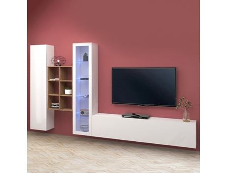 Armário de Tv Sala de Estar Moderno e Elegante Branco Rold Wh WEB FURNITURE