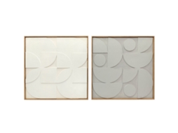 Decoração de Parede Eva, Mdf Cor Branco 80x3,5x80 cm Homcom