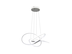 Nettlife Suspenso Led Metal Branco Ø150 Cm 62 W, Anéis Modernos, Sala Regulável, Com Controlo Remoto, Iluminação Interna Ajustável