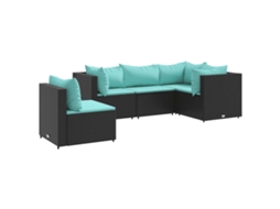 Garden Lounge Set, Garden Lounge Sets Vidaxl Preto Rattan / Vime (n/a)