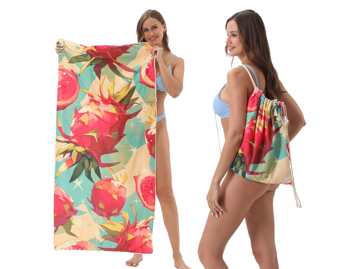 Toalha de Praia de Secagem Rápida 70 X 140 Cm: Mochila Absorvente Portátil 2 em 1 14 AQUAFORGE