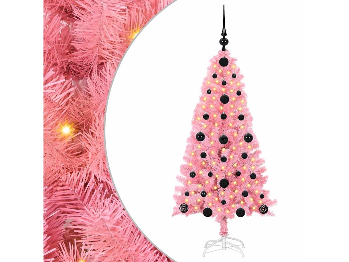 Conjunto 1 Árvore De Natal Vidaxl Rosa Pvc (120 Cm)