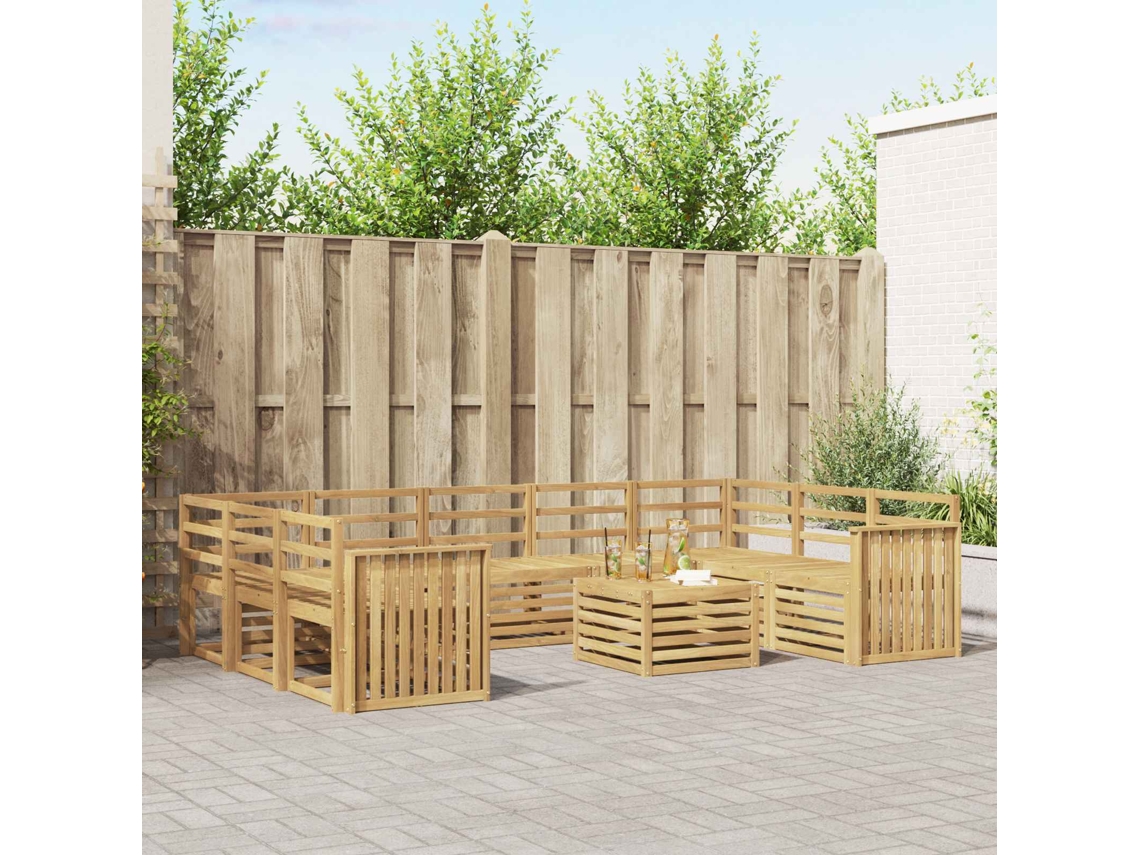 Vidaxl Conjunto De Sofás Para Exterior 10 Unid. Branco